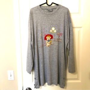 Vintage 90s Gray long sleeve, mock turtleneck, embellished tunic